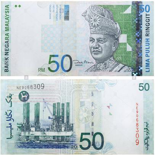 Buy counterfeit 50 Malaysian ringgit online